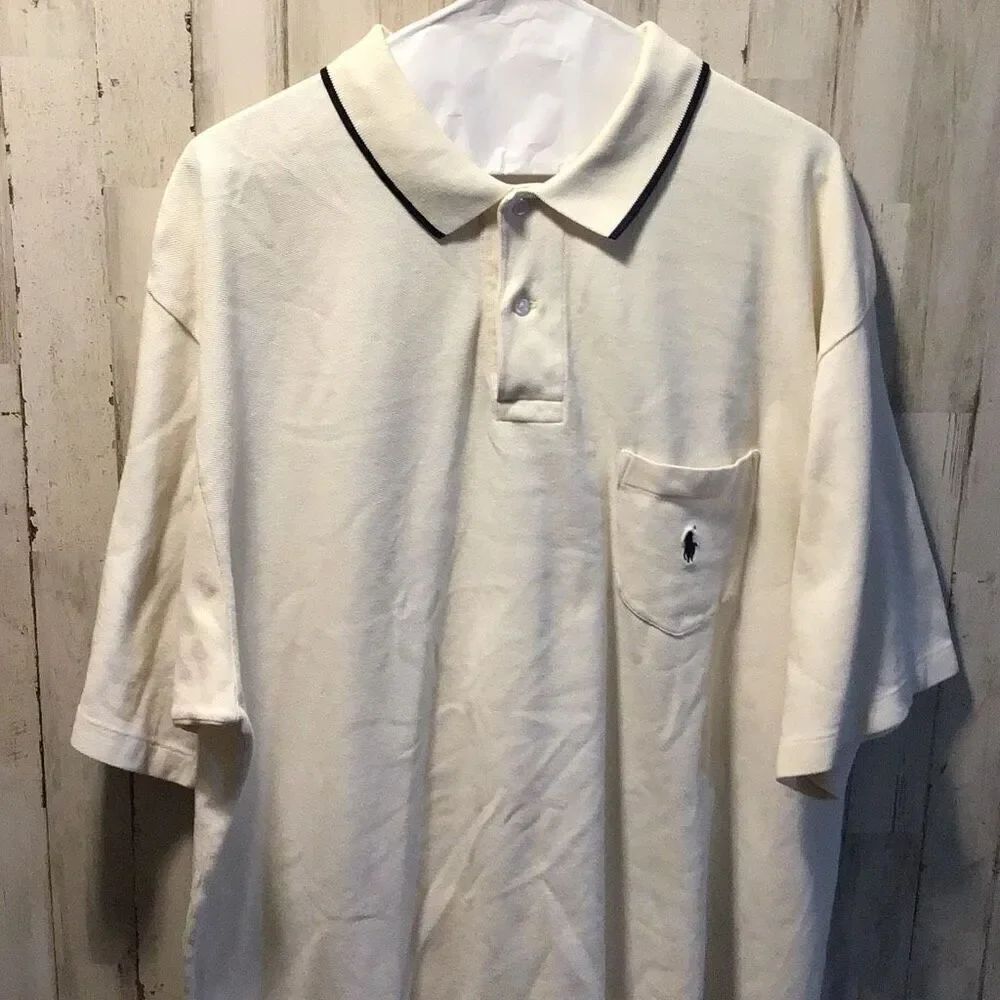 Great classic off-white and black Trim polo shirt by Ralph Lauren polo size 3X